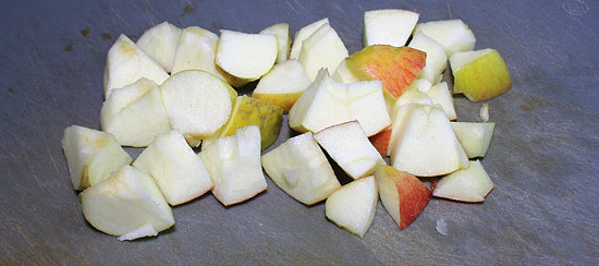 Apfel geschnitten