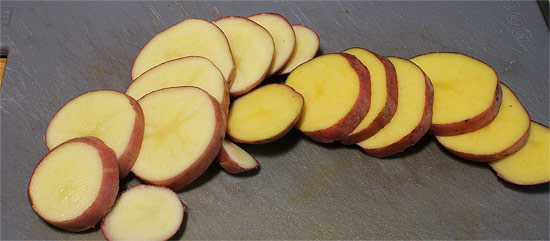 Kartoffeln geschnitten