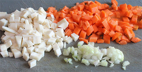 Gemüse geschnitten