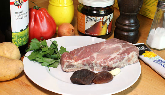Zutaten Schweinshalssteak mit Tomatensalsa und Ofenkartoffeln
