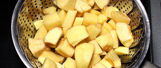 Kartoffel und Apfel dämpfen