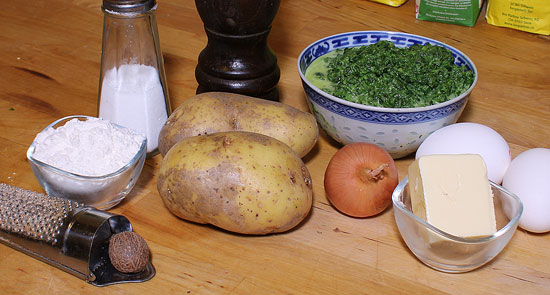 Zutaten Kartoffel Spinat Rollen
