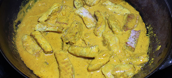 Geschnetzeltes  mit Currysauce