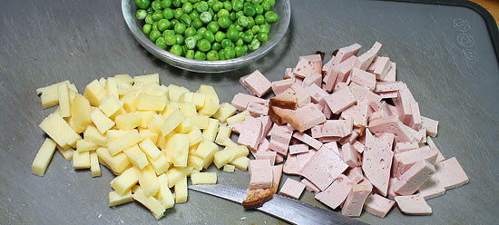 Käse und Fleischkäse geschnitten