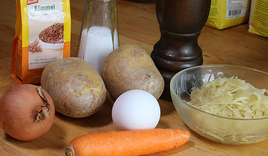 Zutaten Kartoffel-Sauerkrautküchlein