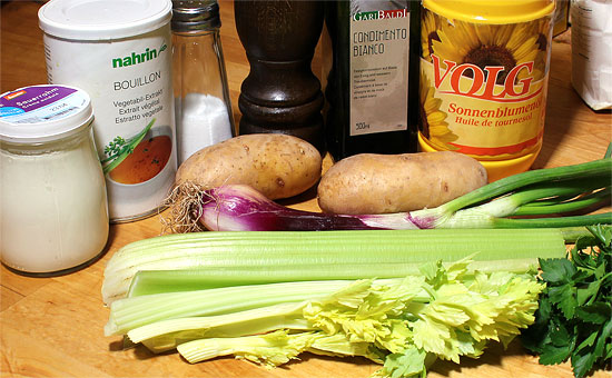 Zutaten Kartoffel-Stangensellerie-Salat