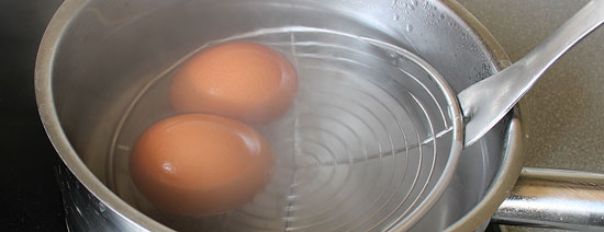 Eier vorwärmen