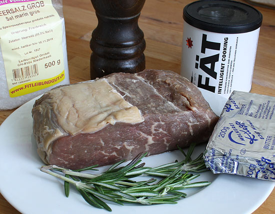 Rezept: Entrecôte double an Rosmarinbutter - Rollis Rezepte