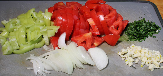Gemüse geschnitten