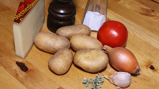 Zutaten Kartoffelgratin mit Tomaten