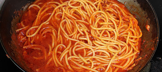 Spaghetti garen