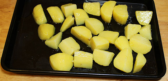 Kartoffeln gesalzen und eingeölt