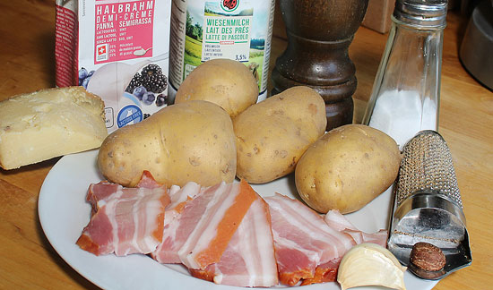 Zutaten Kartoffel-Speck-Gratin