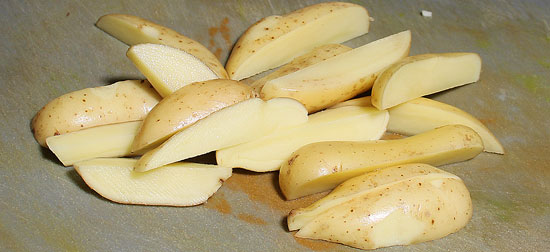 Kartoffeln geschnitten