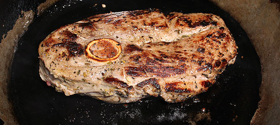 Gigot-Steak anbraten