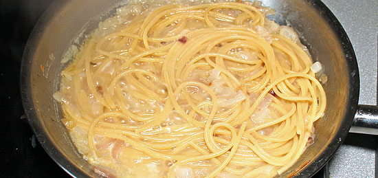 Spaghetti gegart