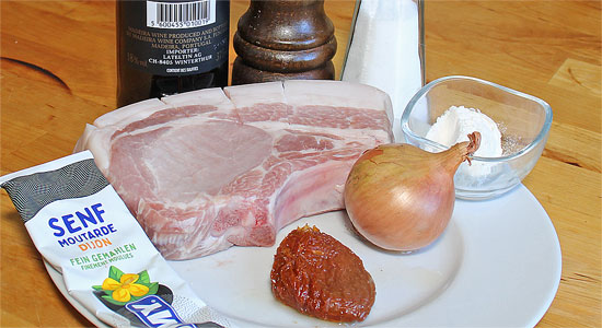 Zutaten Bauernkotelett mit marinierten Röstzwiebeln