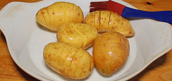 Kartoffeln gesalzen und eingeölt