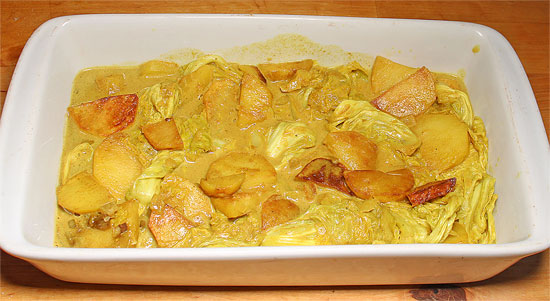 Wirz und Kartoffeln im Ofengeschirr