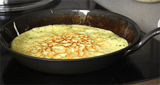 Omelett ausbacken