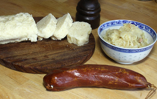 Zutaten Schafwurst, Sauerkraut und Knödel