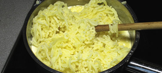 Kartoffeln gepresst