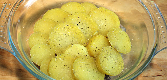 Kartoffeln einschichten