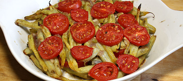 Butterbohnen mit Tomaten aus dem Ofen